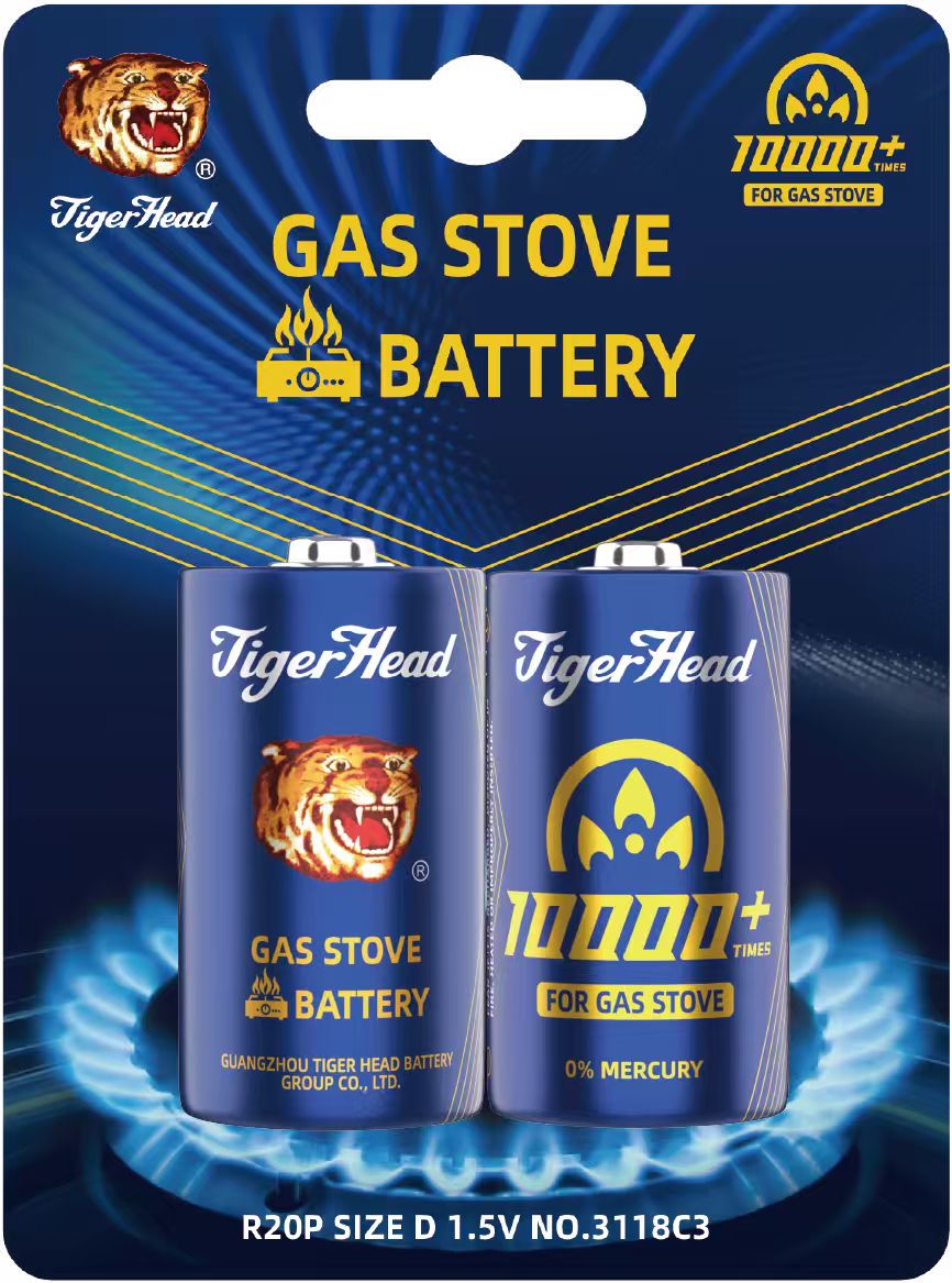 Pilas para estufa de gas Tiger Head, tamaño D, R20P