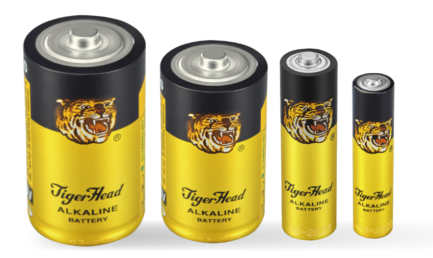 Pilas alcalinas Tiger-head de diferentes tamaños